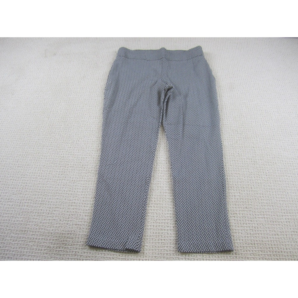 Cato Pants Womens‎ 16 Black White Chevron Casual Flat Front Pull On Contempora